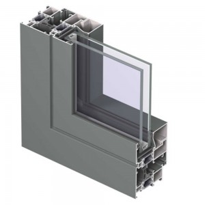 Extruded aluminum extrusion for windows and doors