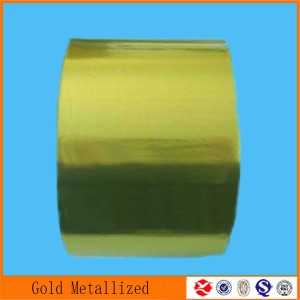 6mic gold plastic pet metallized film